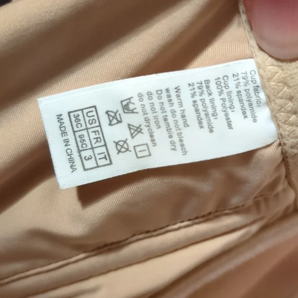 Sealsea Convertible Deep Plunge Low Back Beige Bra Size 36C - Picture 14 of 15